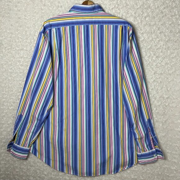 Polo Ralph Lauren Striped Button Down Shirt Colorful Classic Fit Men's Size XL - Picture 2 of 5